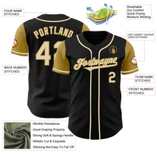 Load image into Gallery viewer, Custom Black Cream-Old Gold Authentic Two Tone Baseball Jersey