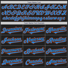 Load image into Gallery viewer, Custom Black Electric Blue-Orange Authentic Two Tone Baseball Jersey