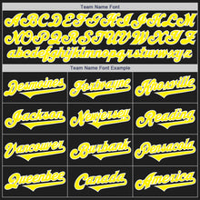 Load image into Gallery viewer, Custom Black Light Yellow-White Authentic Two Tone Baseball Jersey