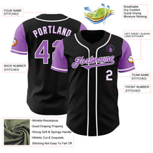Load image into Gallery viewer, Custom Black Medium Purple-White Authentic Two Tone Baseball Jersey