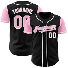 Load image into Gallery viewer, Custom Black Light Pink-White Authentic Two Tone Baseball Jersey