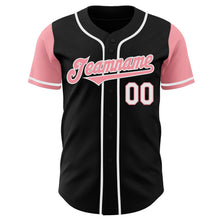 Load image into Gallery viewer, Custom Black Medium Pink-White Authentic Two Tone Baseball Jersey