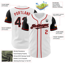 Load image into Gallery viewer, Custom White Black-Red Authentic Two Tone Baseball Jersey