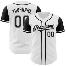 Load image into Gallery viewer, Custom White Black Authentic Two Tone Baseball Jersey