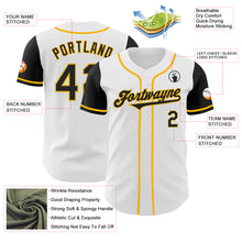 Load image into Gallery viewer, Custom White Black-Gold Authentic Two Tone Baseball Jersey
