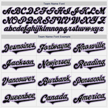 Load image into Gallery viewer, Custom White Black-Purple Authentic Two Tone Baseball Jersey