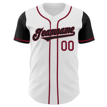 Load image into Gallery viewer, Custom White Black-Crimson Authentic Two Tone Baseball Jersey