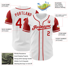 Load image into Gallery viewer, Custom White Red Authentic Two Tone Baseball Jersey