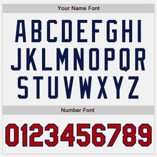 Load image into Gallery viewer, Custom White Red-Navy Authentic Two Tone Baseball Jersey