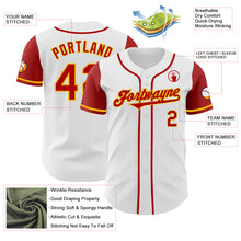 Load image into Gallery viewer, Custom White Red-Gold Authentic Two Tone Baseball Jersey