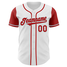 Load image into Gallery viewer, Custom White Red-Gray Authentic Two Tone Baseball Jersey