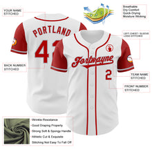 Load image into Gallery viewer, Custom White Red-Gray Authentic Two Tone Baseball Jersey