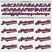 Load image into Gallery viewer, Custom White Royal-Orange Authentic Two Tone Baseball Jersey