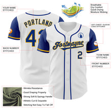 Load image into Gallery viewer, Custom White Royal-Gold Authentic Two Tone Baseball Jersey