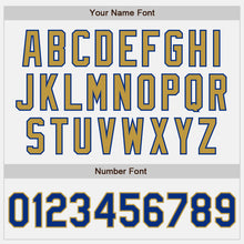 Load image into Gallery viewer, Custom White Royal-Old Gold Authentic Two Tone Baseball Jersey