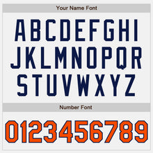 Load image into Gallery viewer, Custom White Orange-Navy Authentic Two Tone Baseball Jersey