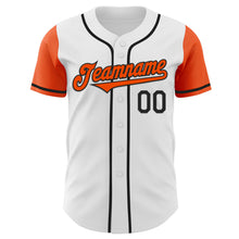 Load image into Gallery viewer, Custom White Orange-Black Authentic Two Tone Baseball Jersey