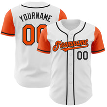 Load image into Gallery viewer, Custom White Orange-Black Authentic Two Tone Baseball Jersey