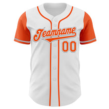 Load image into Gallery viewer, Custom White Orange-Gray Authentic Two Tone Baseball Jersey