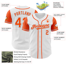 Load image into Gallery viewer, Custom White Orange-Gray Authentic Two Tone Baseball Jersey