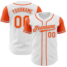 Load image into Gallery viewer, Custom White Orange-Gray Authentic Two Tone Baseball Jersey