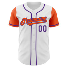 Load image into Gallery viewer, Custom White Orange-Purple Authentic Two Tone Baseball Jersey
