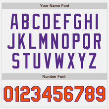 Load image into Gallery viewer, Custom White Orange-Purple Authentic Two Tone Baseball Jersey