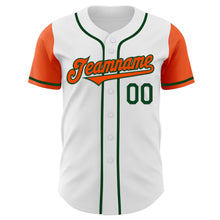 Load image into Gallery viewer, Custom White Orange-Green Authentic Two Tone Baseball Jersey