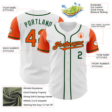 Load image into Gallery viewer, Custom White Orange-Green Authentic Two Tone Baseball Jersey