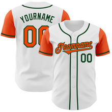 Load image into Gallery viewer, Custom White Orange-Green Authentic Two Tone Baseball Jersey