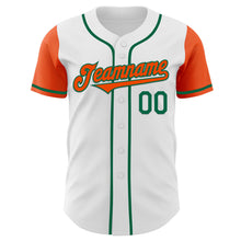 Load image into Gallery viewer, Custom White Orange-Kelly Green Authentic Two Tone Baseball Jersey