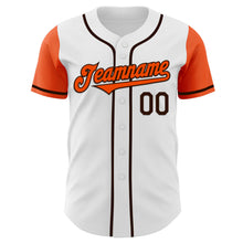 Load image into Gallery viewer, Custom White Orange-Brown Authentic Two Tone Baseball Jersey