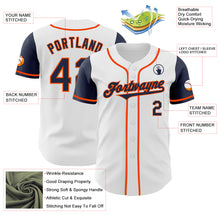 Load image into Gallery viewer, Custom White Navy-Orange Authentic Two Tone Baseball Jersey