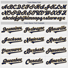 Load image into Gallery viewer, Custom White Navy-Old Gold Authentic Two Tone Baseball Jersey