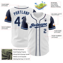 Load image into Gallery viewer, Custom White Navy-Light Blue Authentic Two Tone Baseball Jersey