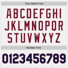 Load image into Gallery viewer, Custom White Navy-Crimson Authentic Two Tone Baseball Jersey