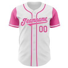 Load image into Gallery viewer, Custom White Pink Authentic Two Tone Baseball Jersey