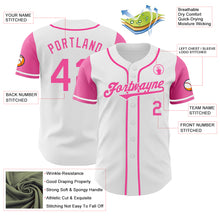 Load image into Gallery viewer, Custom White Pink Authentic Two Tone Baseball Jersey