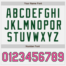 Load image into Gallery viewer, Custom White Pink-Green Authentic Two Tone Baseball Jersey