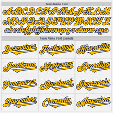 Load image into Gallery viewer, Custom White Gold-Navy Authentic Two Tone Baseball Jersey