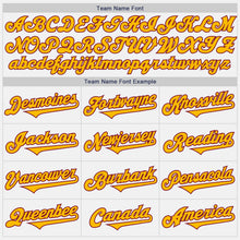 Load image into Gallery viewer, Custom White Gold-Crimson Authentic Two Tone Baseball Jersey