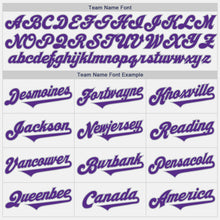 Load image into Gallery viewer, Custom White Purple-Gray Authentic Two Tone Baseball Jersey