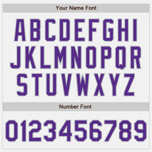 Load image into Gallery viewer, Custom White Purple-Gray Authentic Two Tone Baseball Jersey