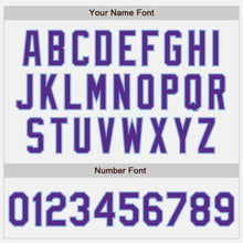 Load image into Gallery viewer, Custom White Purple-Light Blue Authentic Two Tone Baseball Jersey
