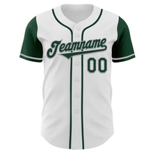 Load image into Gallery viewer, Custom White Green-Gray Authentic Two Tone Baseball Jersey