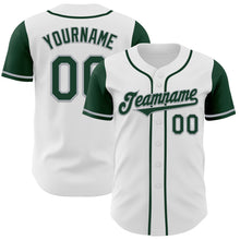 Load image into Gallery viewer, Custom White Green-Gray Authentic Two Tone Baseball Jersey