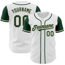 Load image into Gallery viewer, Custom White Green-Cream Authentic Two Tone Baseball Jersey