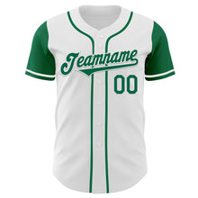 Load image into Gallery viewer, Custom White Kelly Green Authentic Two Tone Baseball Jersey