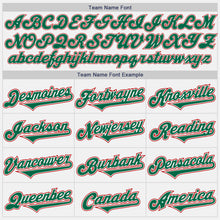 Load image into Gallery viewer, Custom White Kelly Green-Red Authentic Two Tone Baseball Jersey