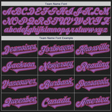 Load image into Gallery viewer, Custom Black Medium Purple-Pink Authentic Two Tone Baseball Jersey